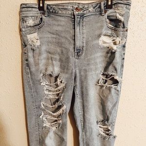 Extreme Distressed Mom Jeans